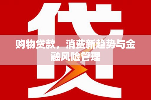 贵溪购物贷款，消费新趋势与金融风险管理