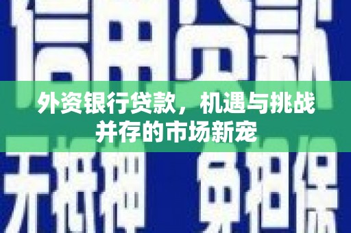 贵溪外资银行贷款，机遇与挑战并存的市场新宠