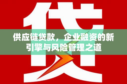 贵溪供应链贷款，企业融资的新引擎与风险管理之道