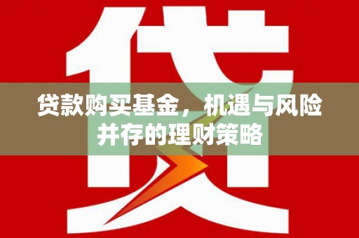 贵溪贷款购买基金，机遇与风险并存的理财策略