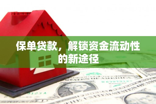 贵溪保单贷款，解锁资金流动性的新途径