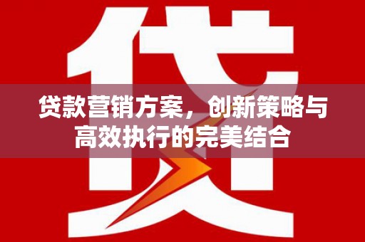 贵溪贷款营销方案，创新策略与高效执行的完美结合