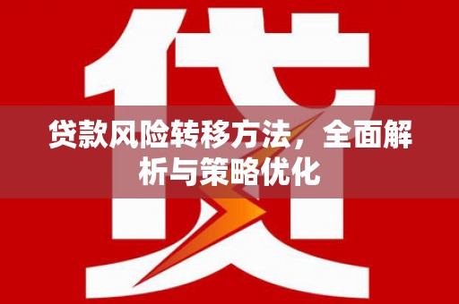 贵溪贷款风险转移方法，全面解析与策略优化
