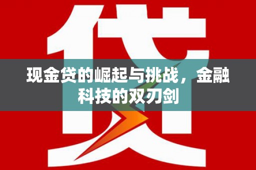 贵溪现金贷的崛起与挑战，金融科技的双刃剑