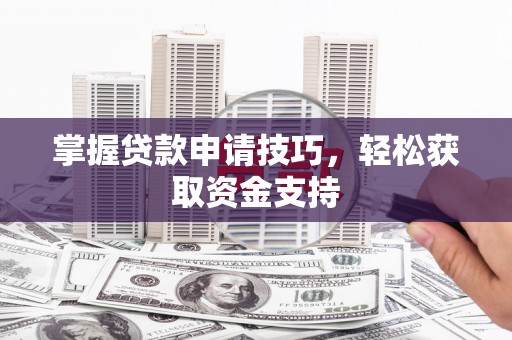 贵溪掌握贷款申请技巧，轻松获取资金支持