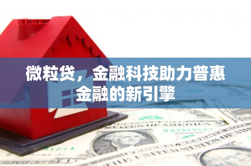 贵溪微粒贷，金融科技助力普惠金融的新引擎