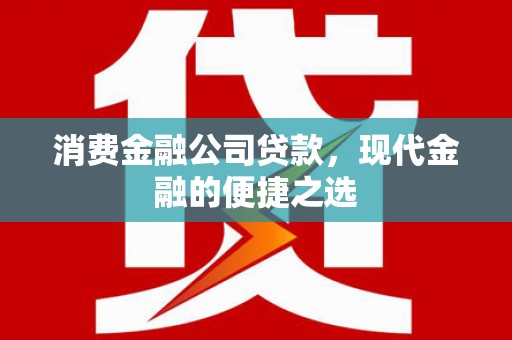 贵溪消费金融公司贷款，现代金融的便捷之选