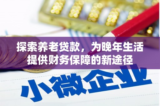 贵溪探索养老贷款，为晚年生活提供财务保障的新途径