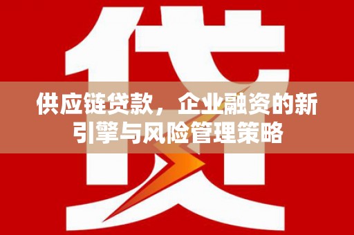 贵溪供应链贷款，企业融资的新引擎与风险管理策略