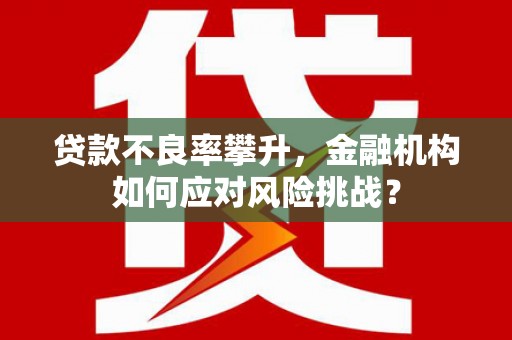 贵溪贷款不良率攀升，金融机构如何应对风险挑战？
