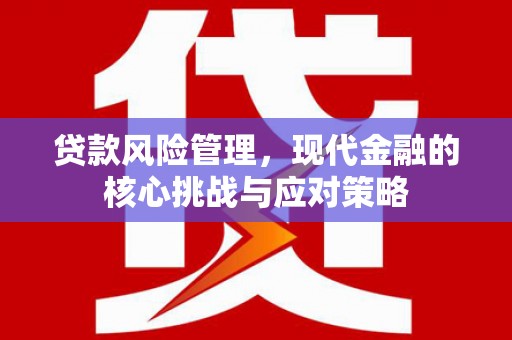 贵溪贷款风险管理，现代金融的核心挑战与应对策略