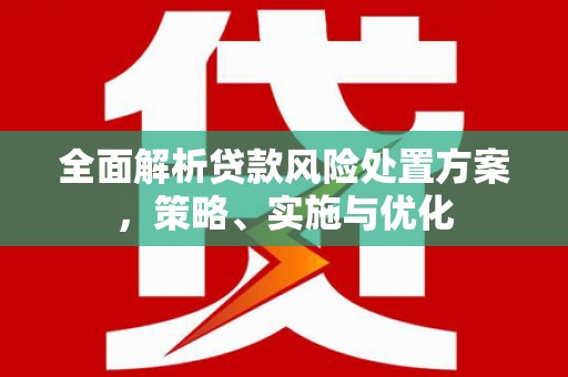 贵溪全面解析贷款风险处置方案，策略、实施与优化