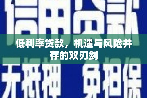 贵溪低利率贷款，机遇与风险并存的双刃剑