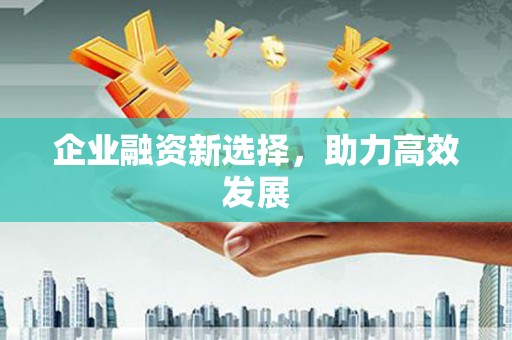 贵溪企业融资新选择，助力高效发展